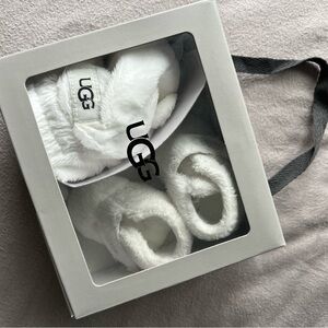 UGG White Fuzzy Baby Booties